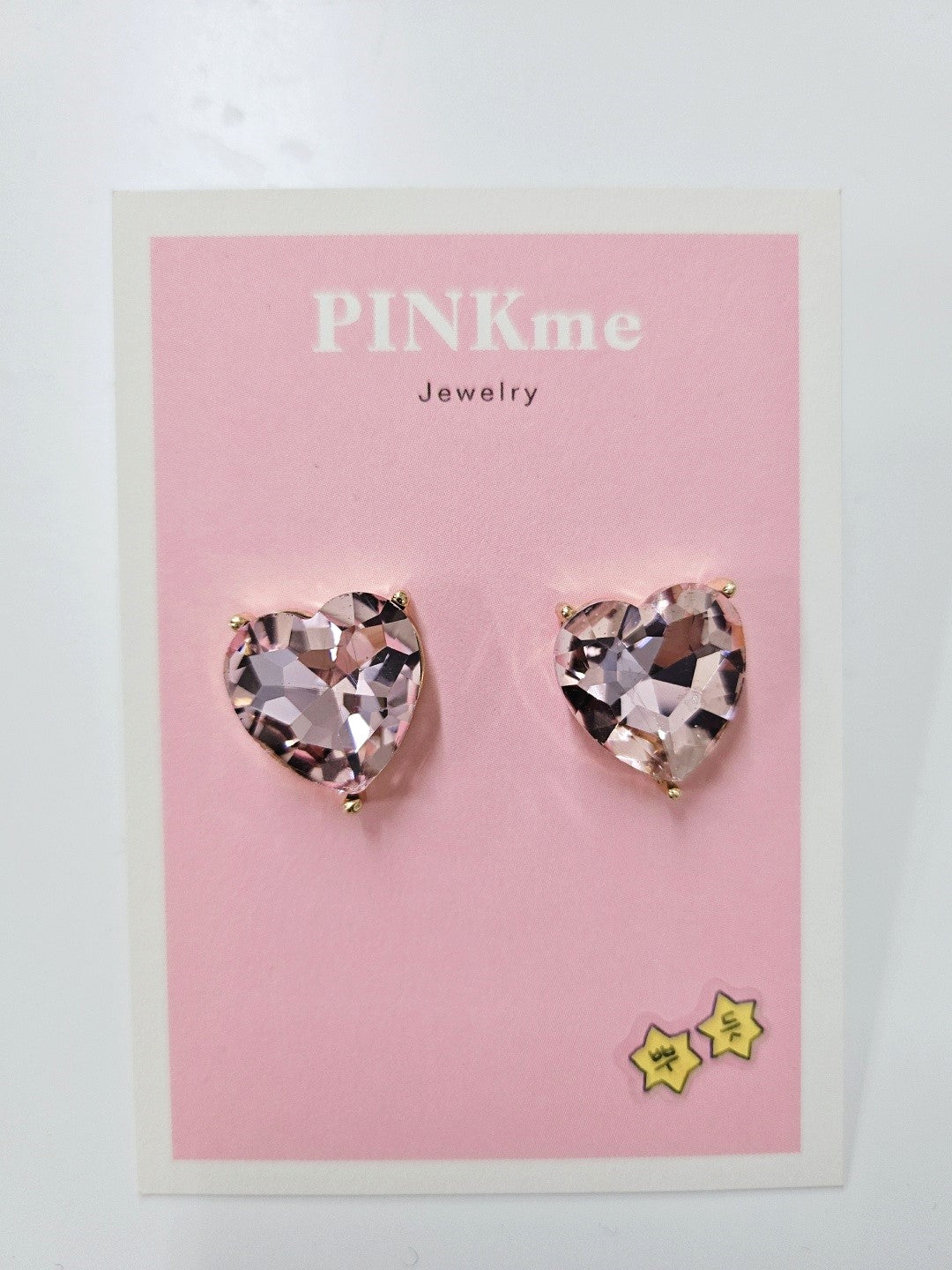 Pink Stone Heart Stud Earring