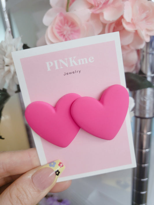 Pink Heart Stud Earring