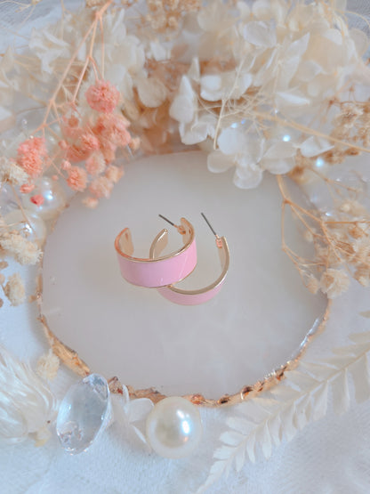 Pink Gold Hoop Small 1.8" Earring