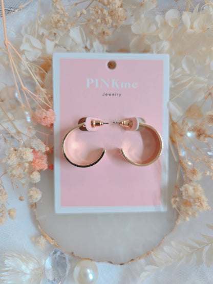 Pink Gold Hoop Small 1.8" Earring