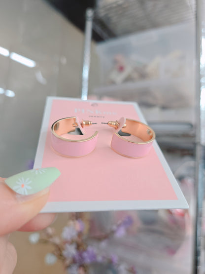 Pink Gold Hoop Small 1.8" Earring