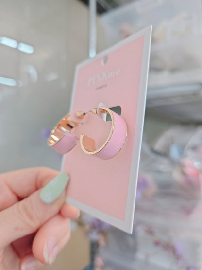 Pink Gold Hoop Small 1.8" Earring