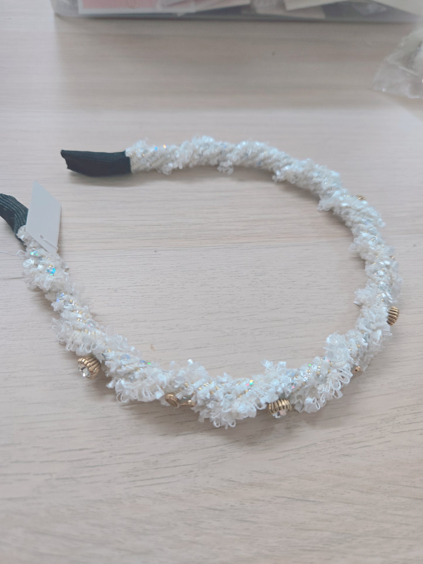 1 Pink Cubic Stone Stud Hairband