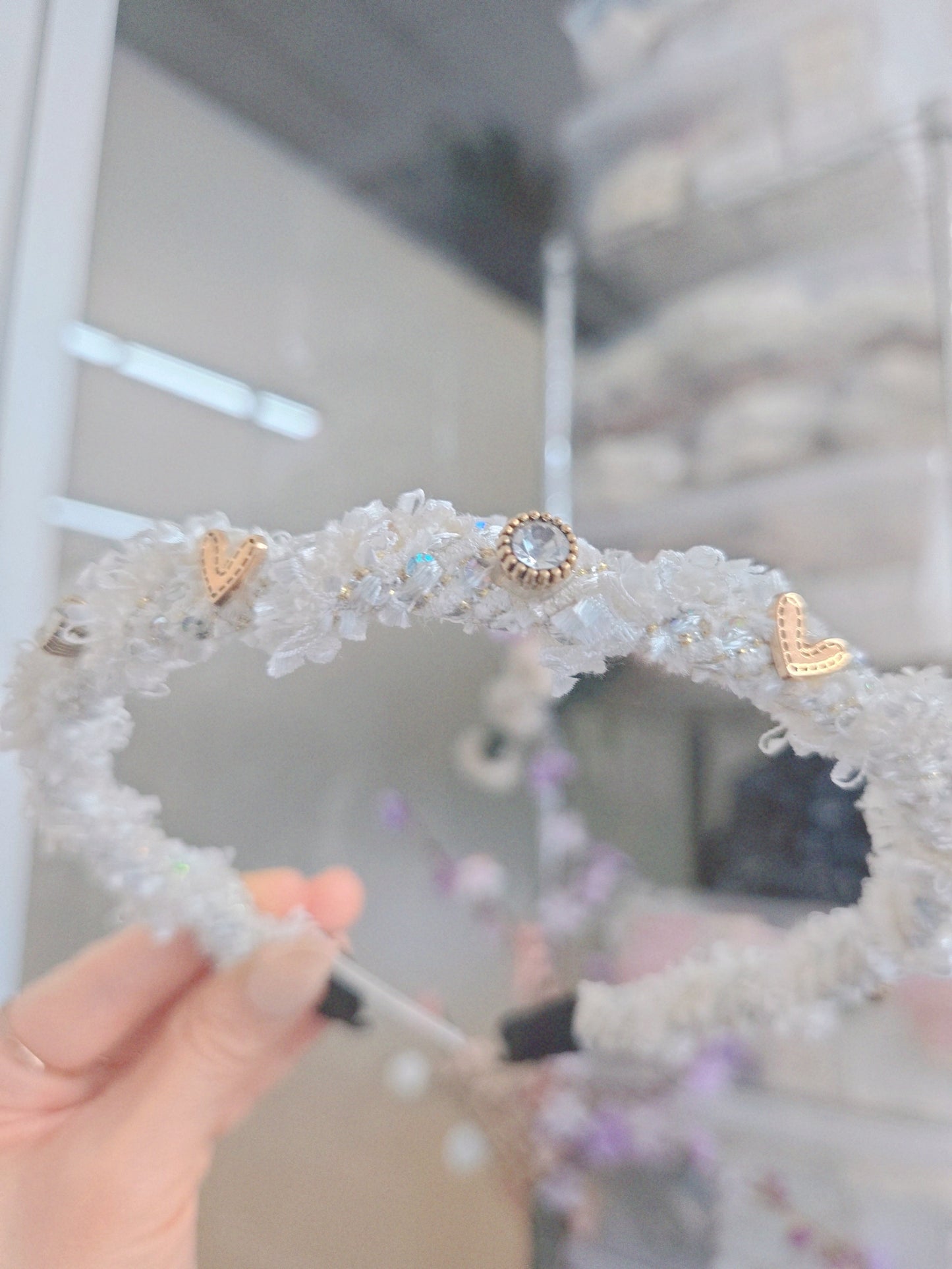 1 Pink Cubic Stone Stud Hairband