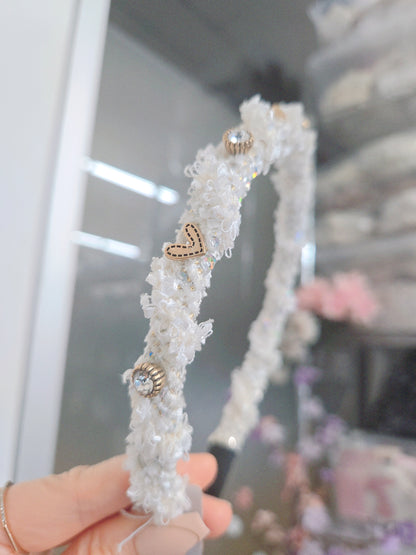 1 Pink Cubic Stone Stud Hairband