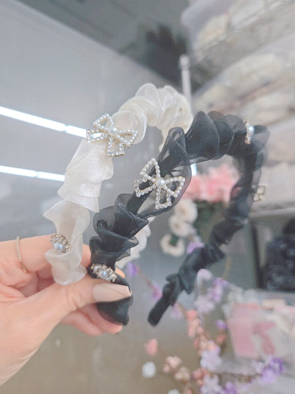 Cubic Stone Ribbon Princess Hairband