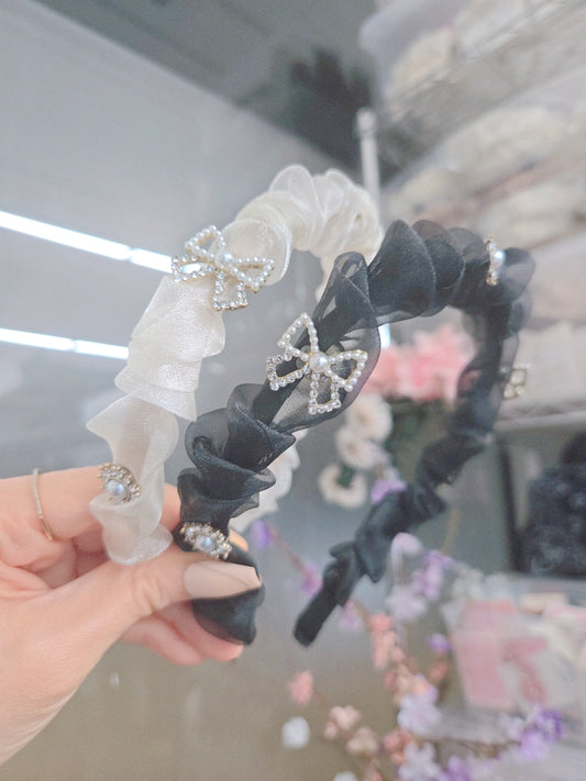 Cubic Stone Ribbon Princess Hairband