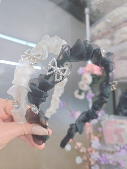 Cubic Stone Ribbon Princess Hairband