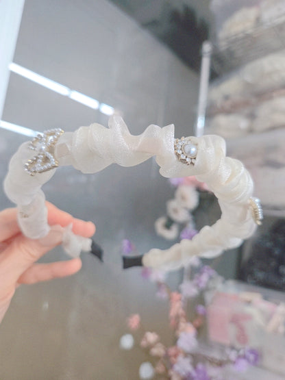 Cubic Stone Ribbon Princess Hairband