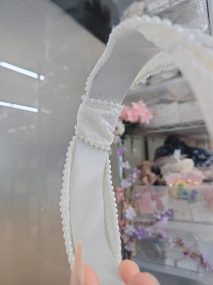1 White Pearl Tied Lovely Hairband