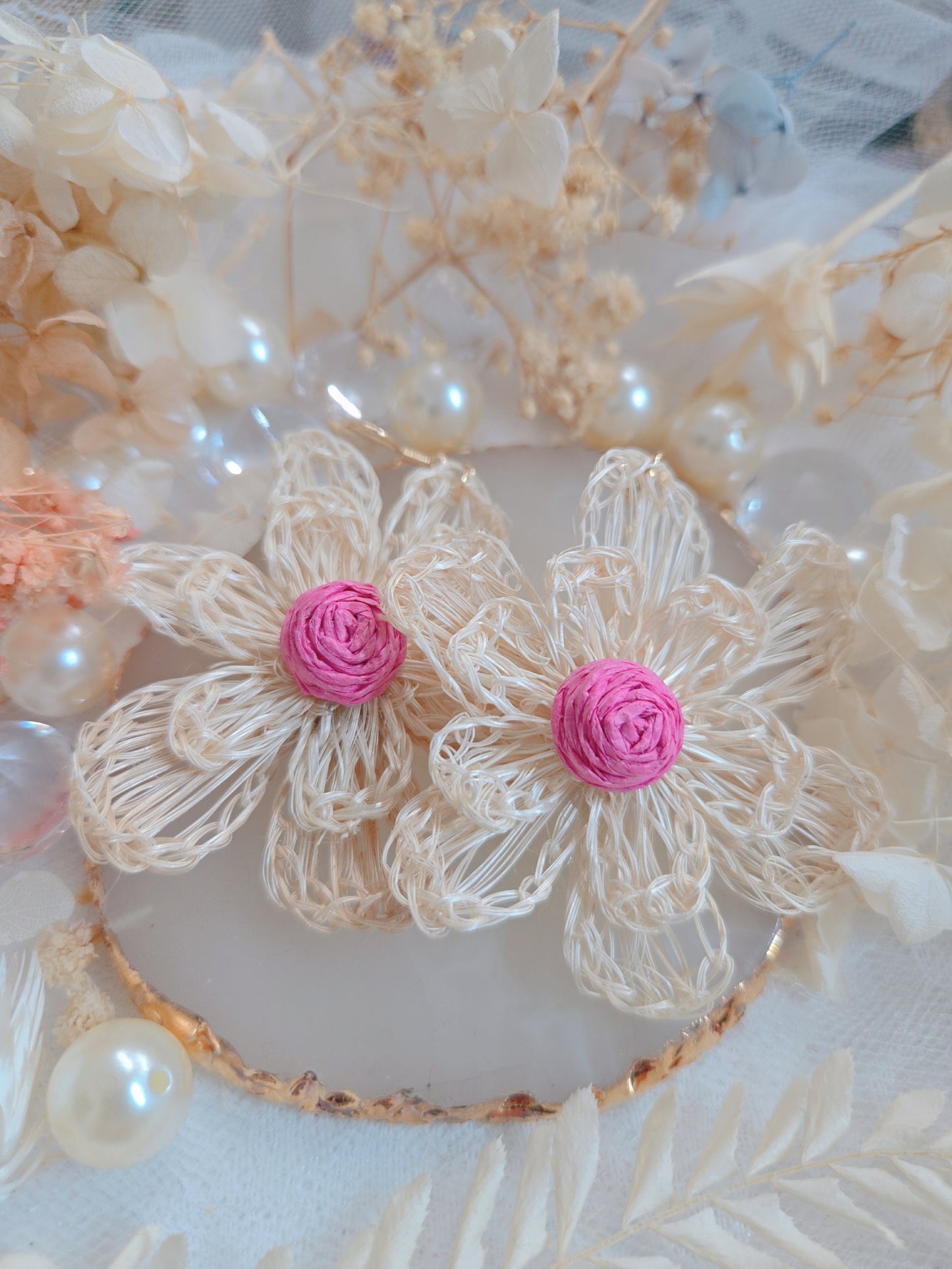 Flower Lovely Straw Style Dangle Earring