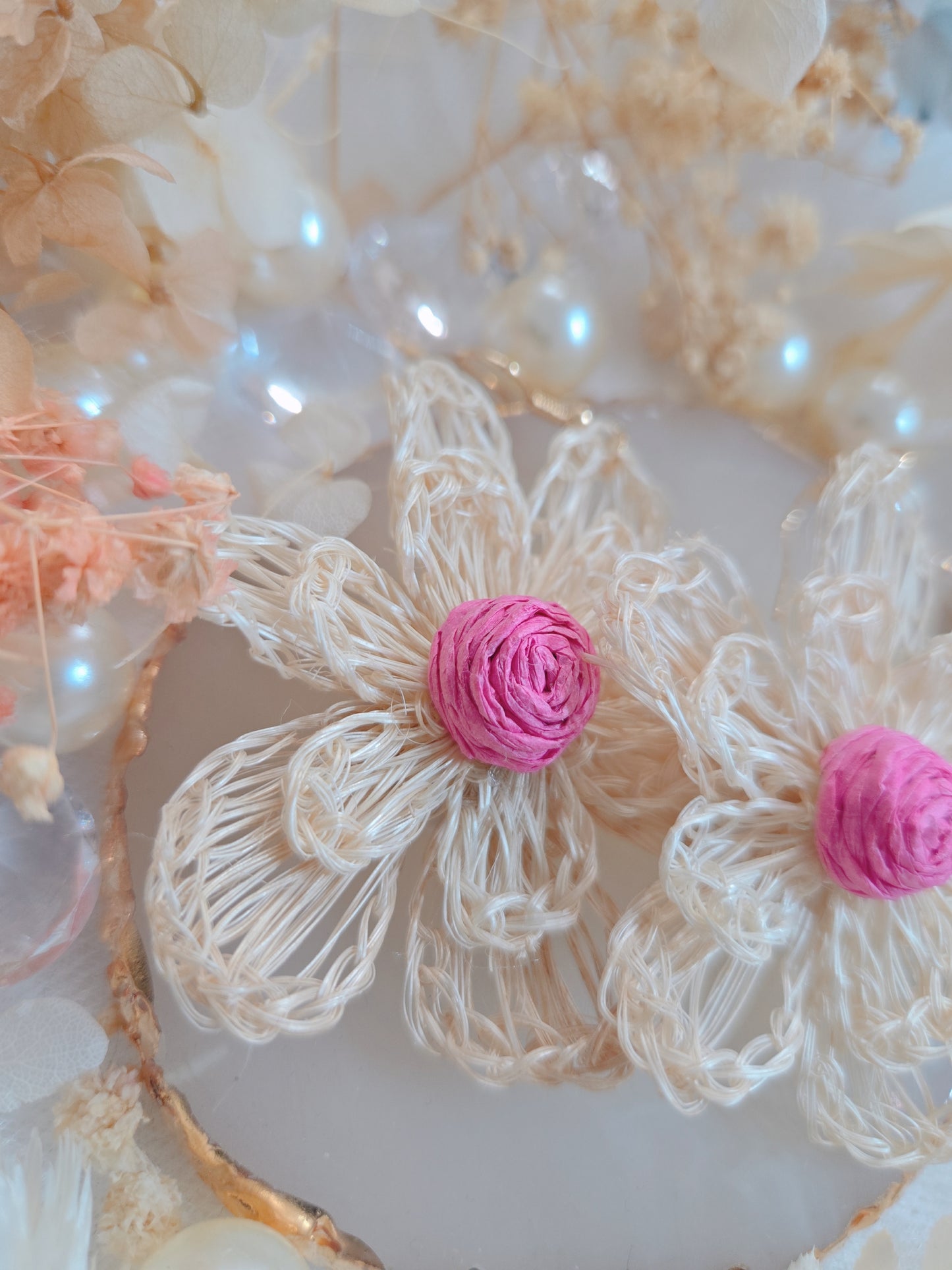 Flower Lovely Straw Style Dangle Earring