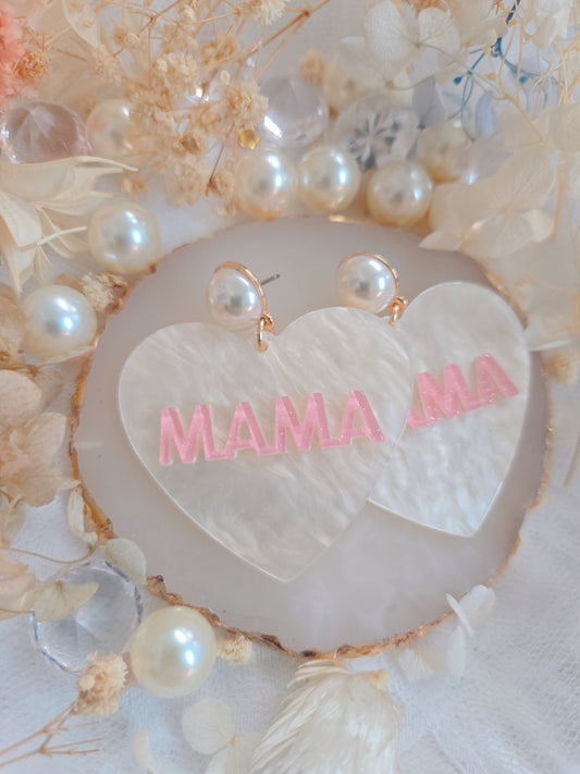 Heart MAMA drop Earring