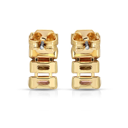 SS071523-Sterling Silver Post Cubic Zirconia Stone Brass Metal Stud Earrings