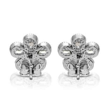 SS071518-Sterling Silver Post Cubic Zirconia Stone Brass Metal Stud Earrings