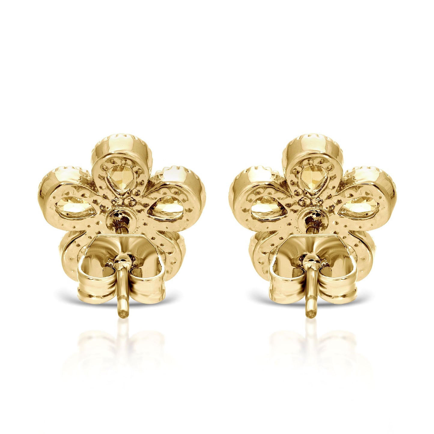 SS071518-Sterling Silver Post Cubic Zirconia Stone Brass Metal Stud Earrings